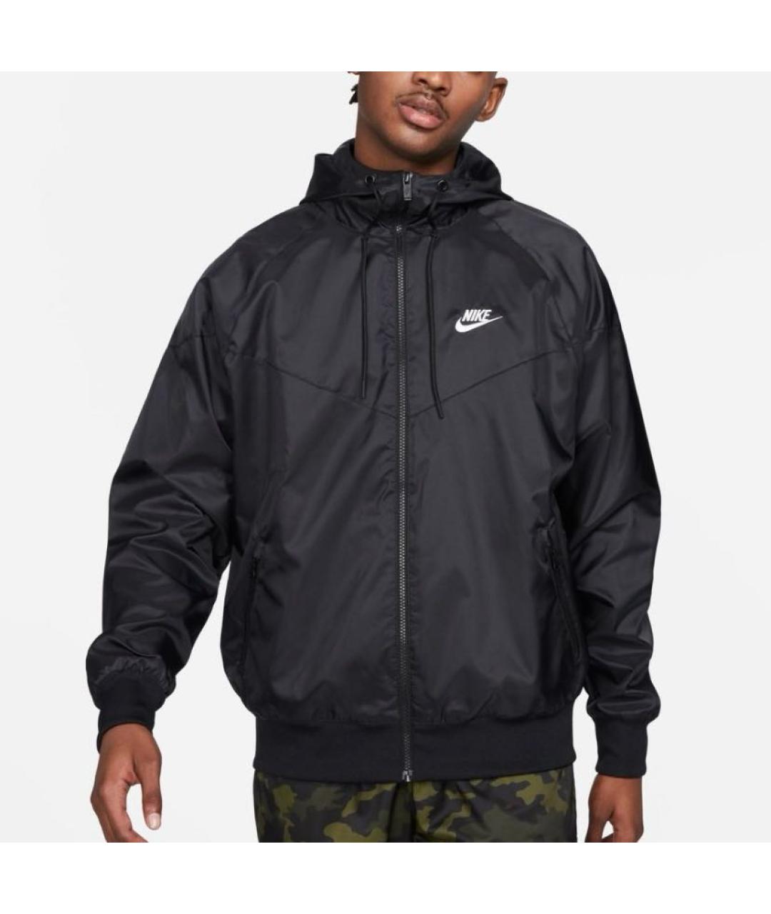 NIKE Черная полиэстеровая куртка, фото 2