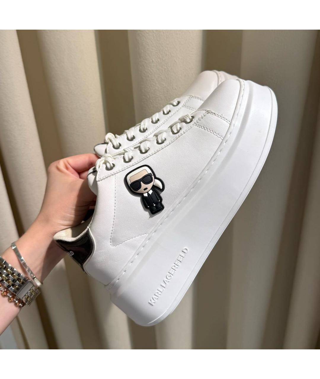 KARL LAGERFELD Белые кожаные кеды, фото 3