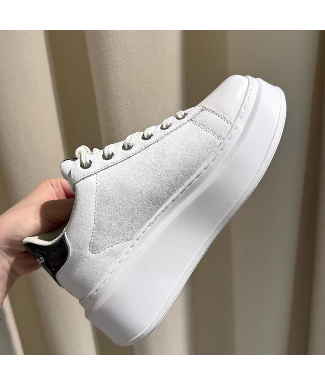 KARL LAGERFELD Белые кожаные кеды, фото 4