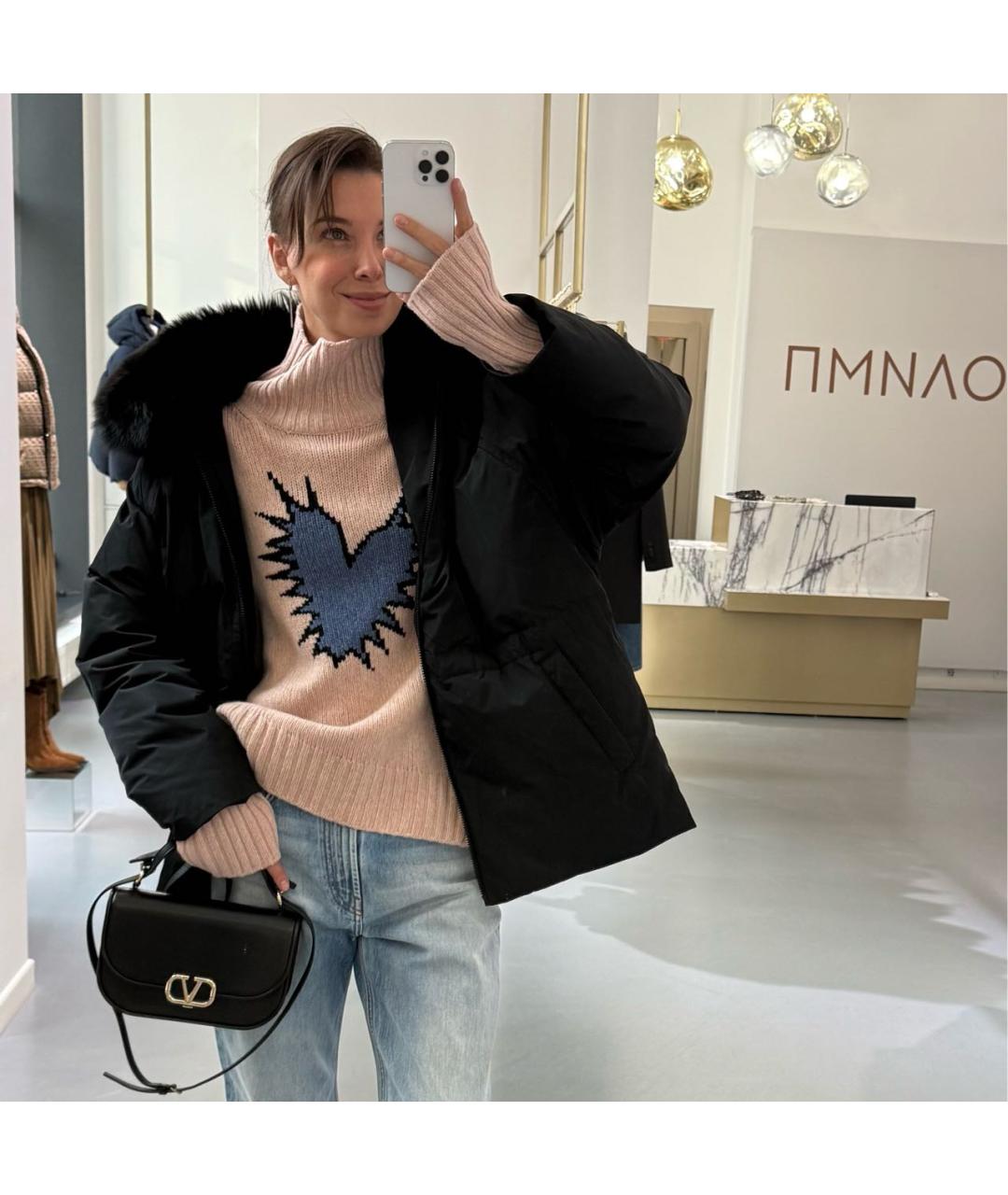 YVES SALOMON Черный пуховик, фото 4