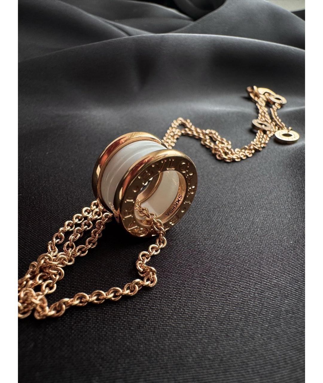 BVLGARI Белая подвеска из розового золота, фото 2