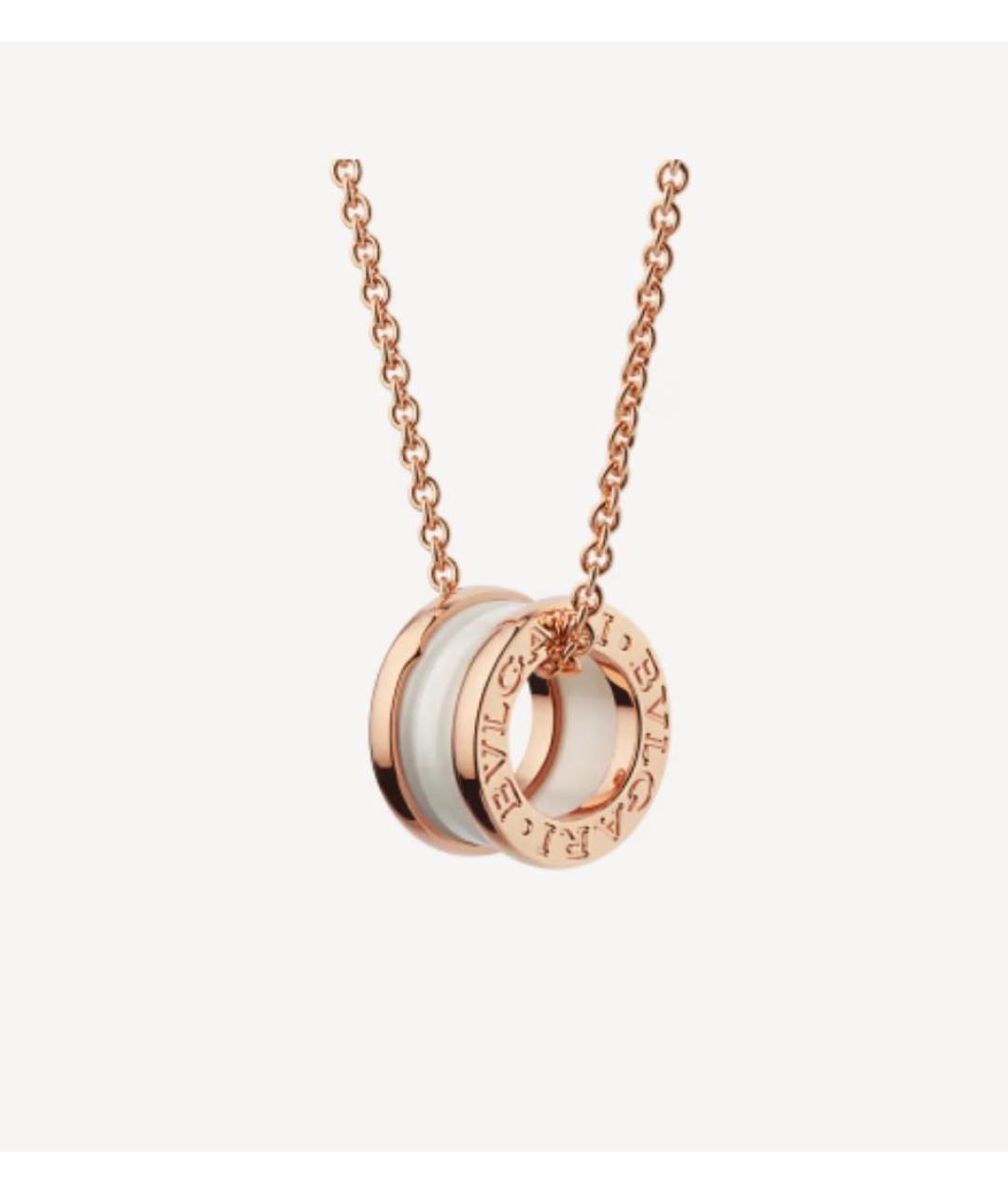 BVLGARI Белая подвеска из розового золота, фото 7