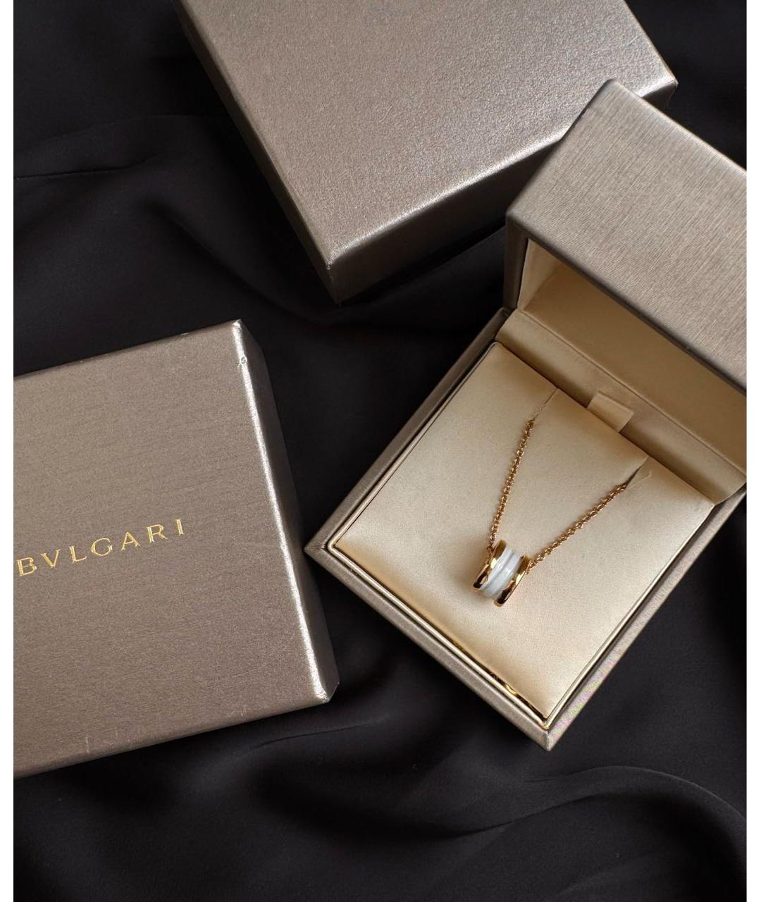 BVLGARI Белая подвеска из розового золота, фото 4