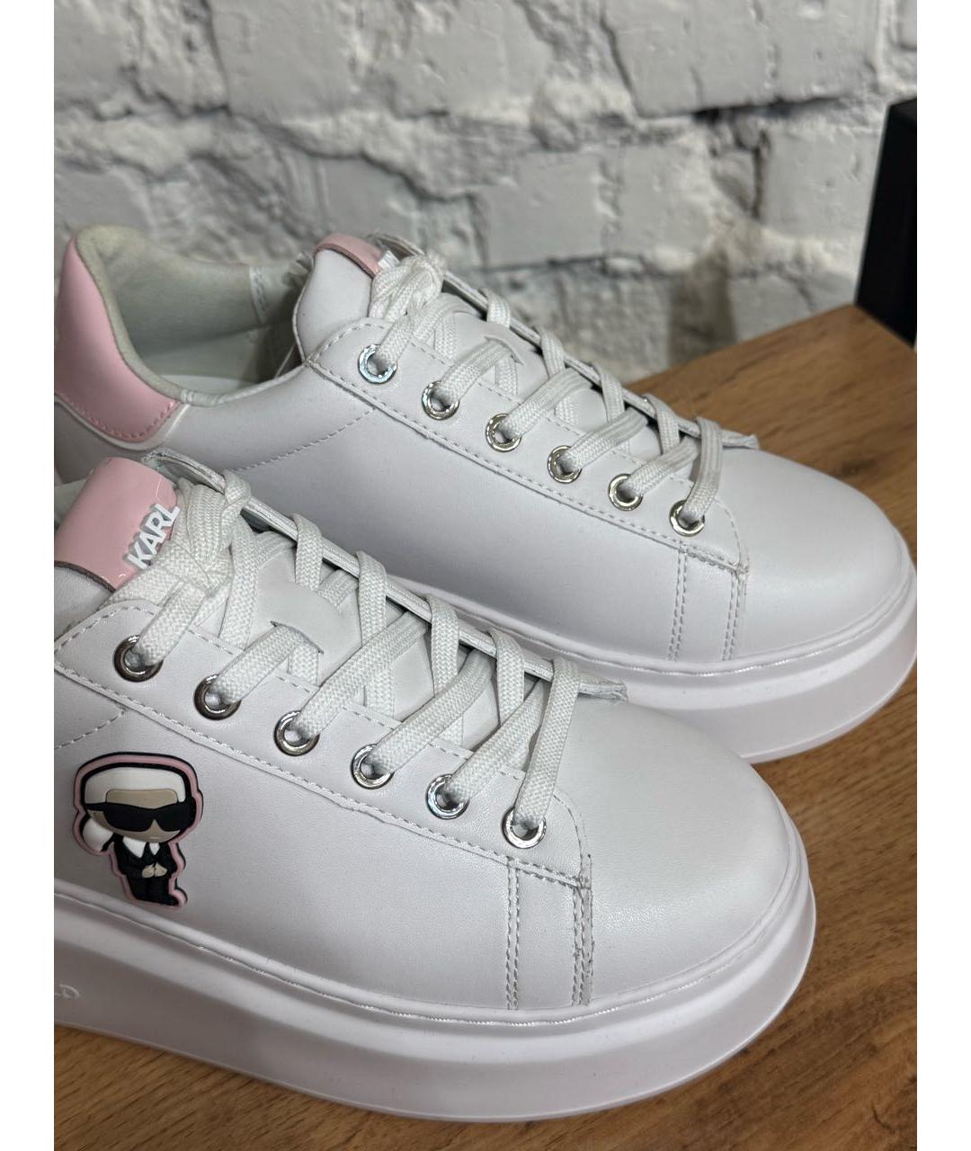 KARL LAGERFELD Белые кожаные кроссовки, фото 2