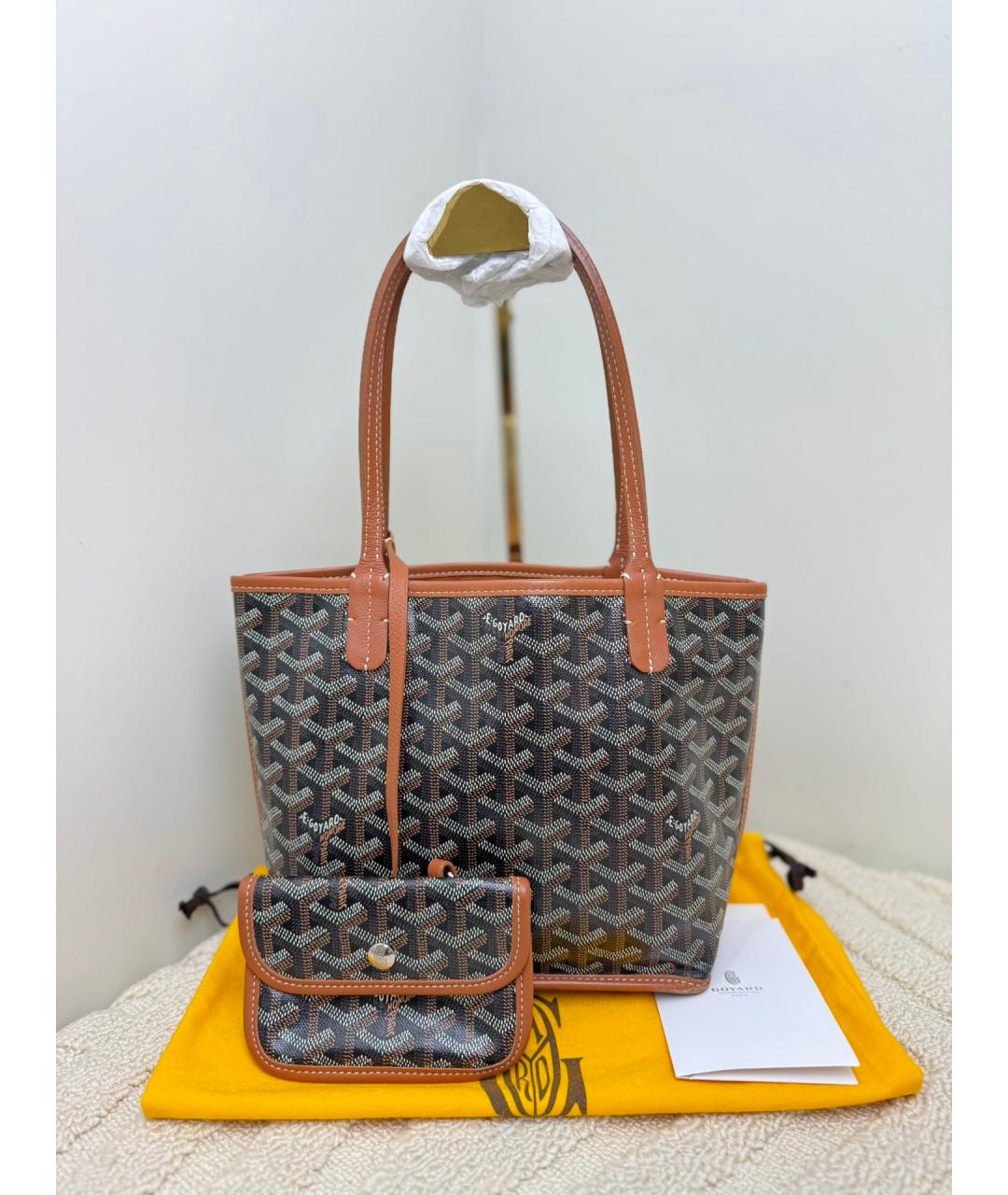 GOYARD Коричневая сумка тоут из искусственной кожи, фото 2