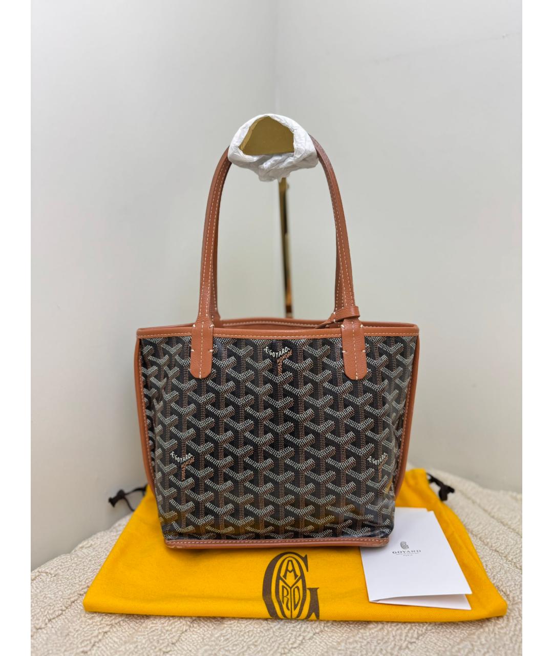 GOYARD Коричневая сумка тоут из искусственной кожи, фото 3