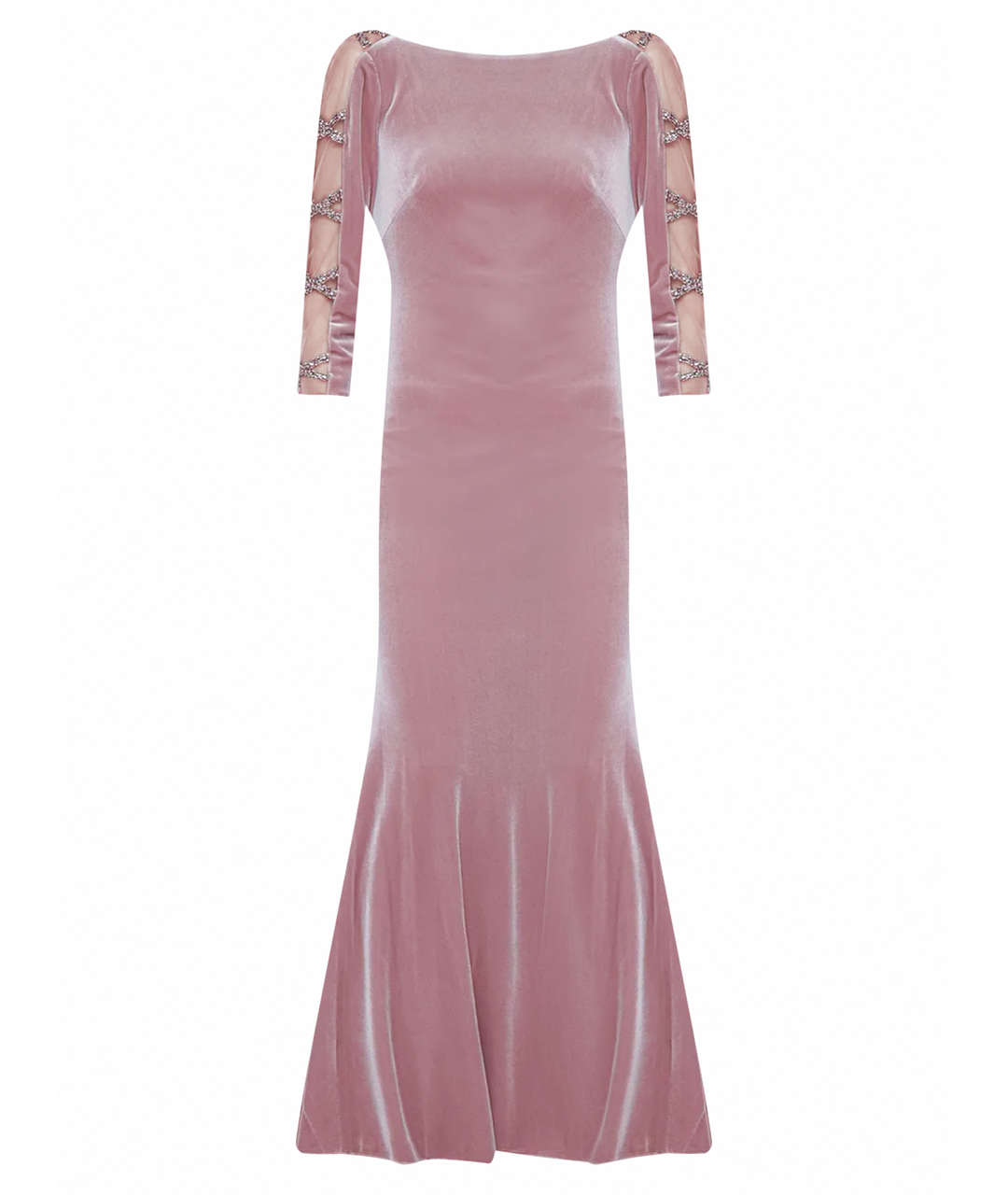 BADGLEY MISCHKA Розовое бархатное вечернее платье, фото 1