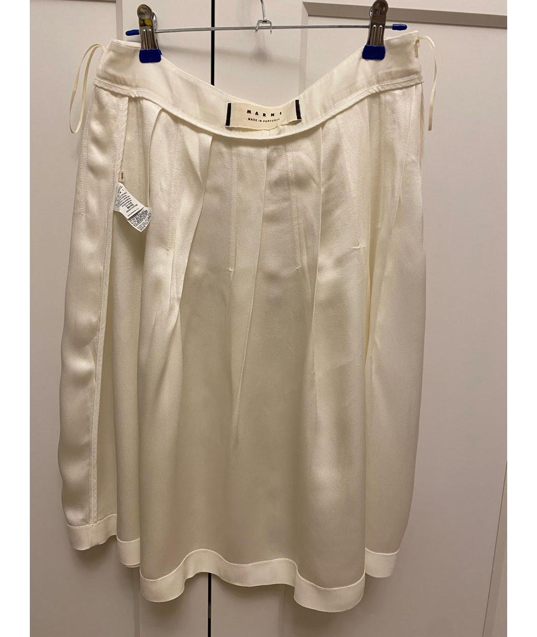 MARNI Белая вискозная юбка миди, фото 2