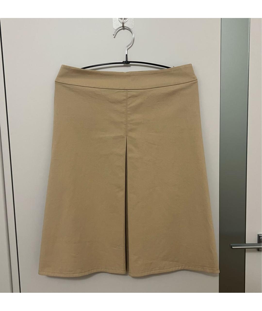 PRADA Бежевая хлопковая юбка миди, фото 3