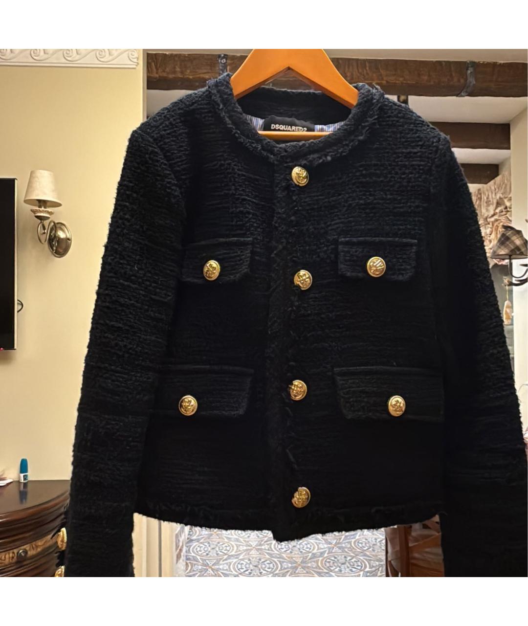 DSQUARED2 Черный хлопковый жакет / жилет, фото 9