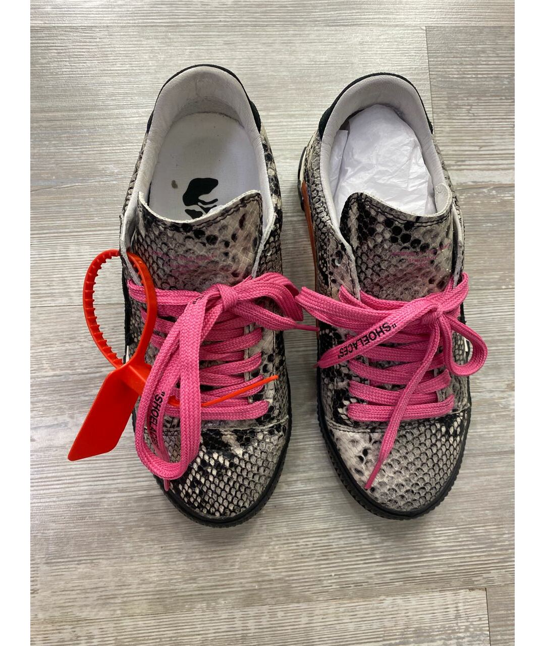 OFF-WHITE Черные кожаные кеды, фото 3