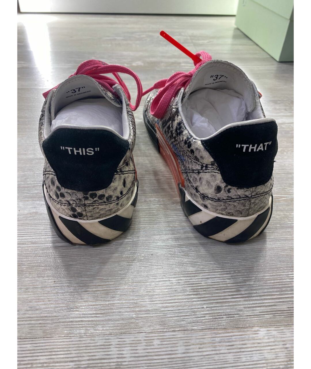 OFF-WHITE Черные кожаные кеды, фото 4