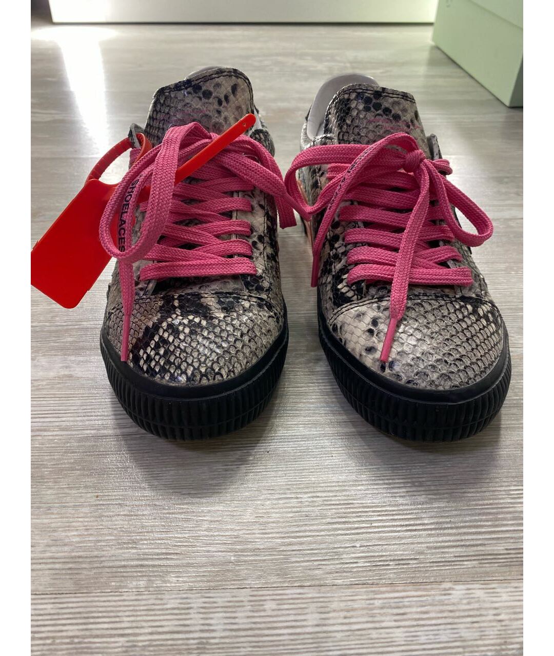 OFF-WHITE Черные кожаные кеды, фото 2