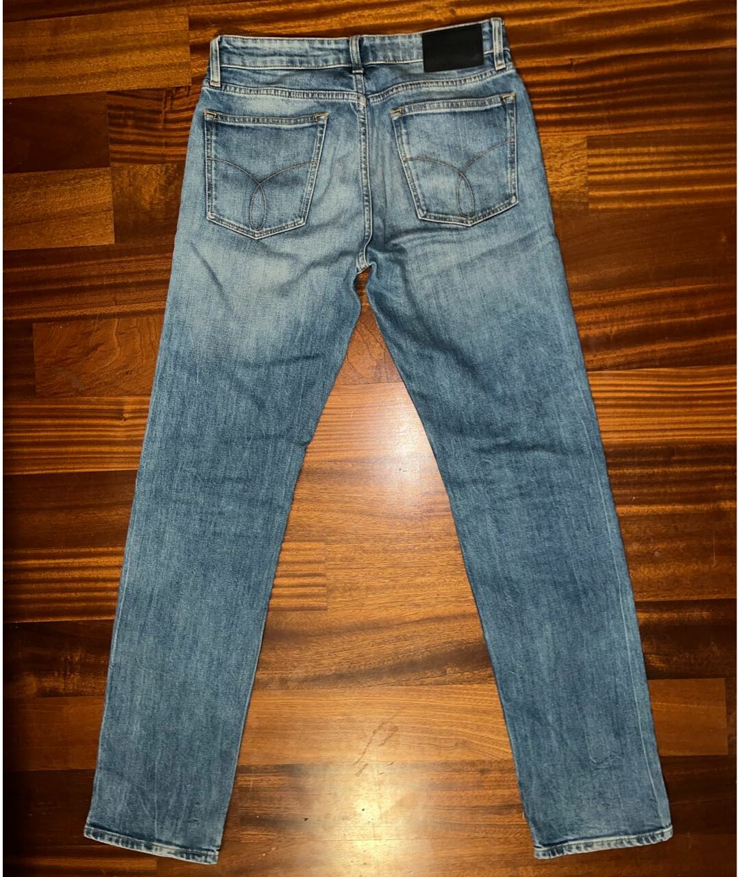 CALVIN KLEIN JEANS Голубые хлопковые прямые джинсы, фото 2