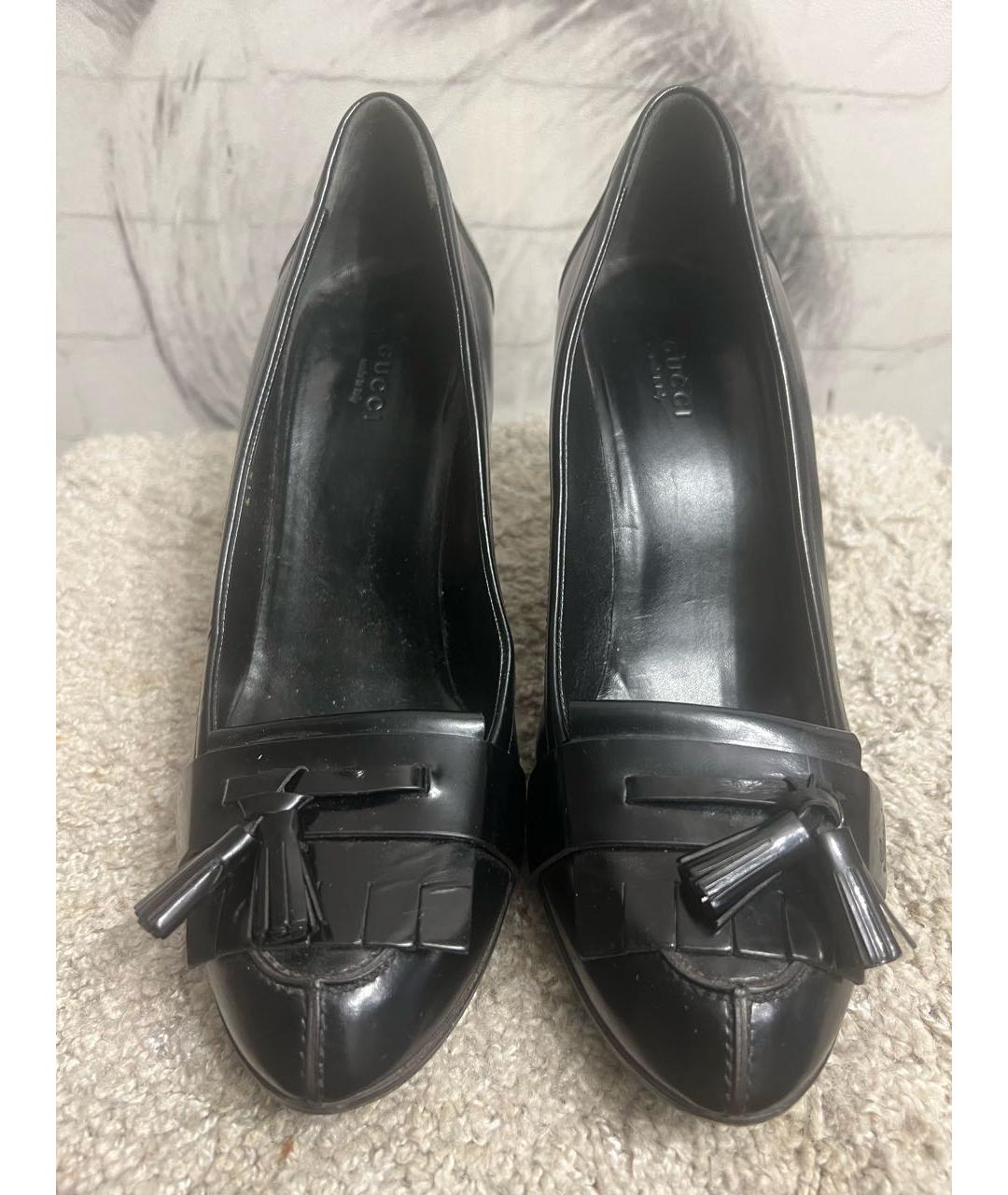 GUCCI Черные кожаные туфли, фото 2