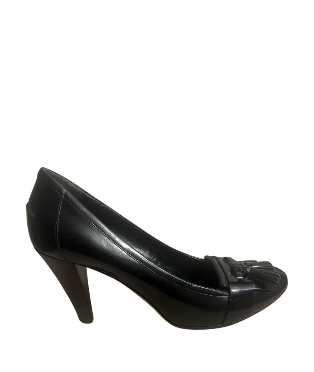 GUCCI Черные кожаные туфли, фото 1