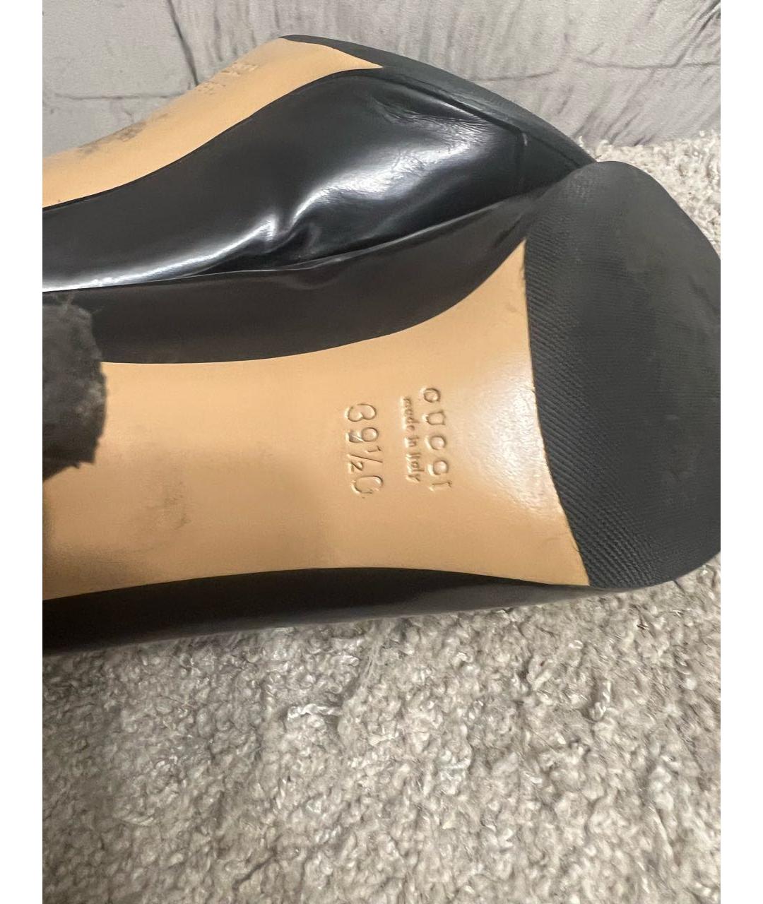 GUCCI Черные кожаные туфли, фото 5