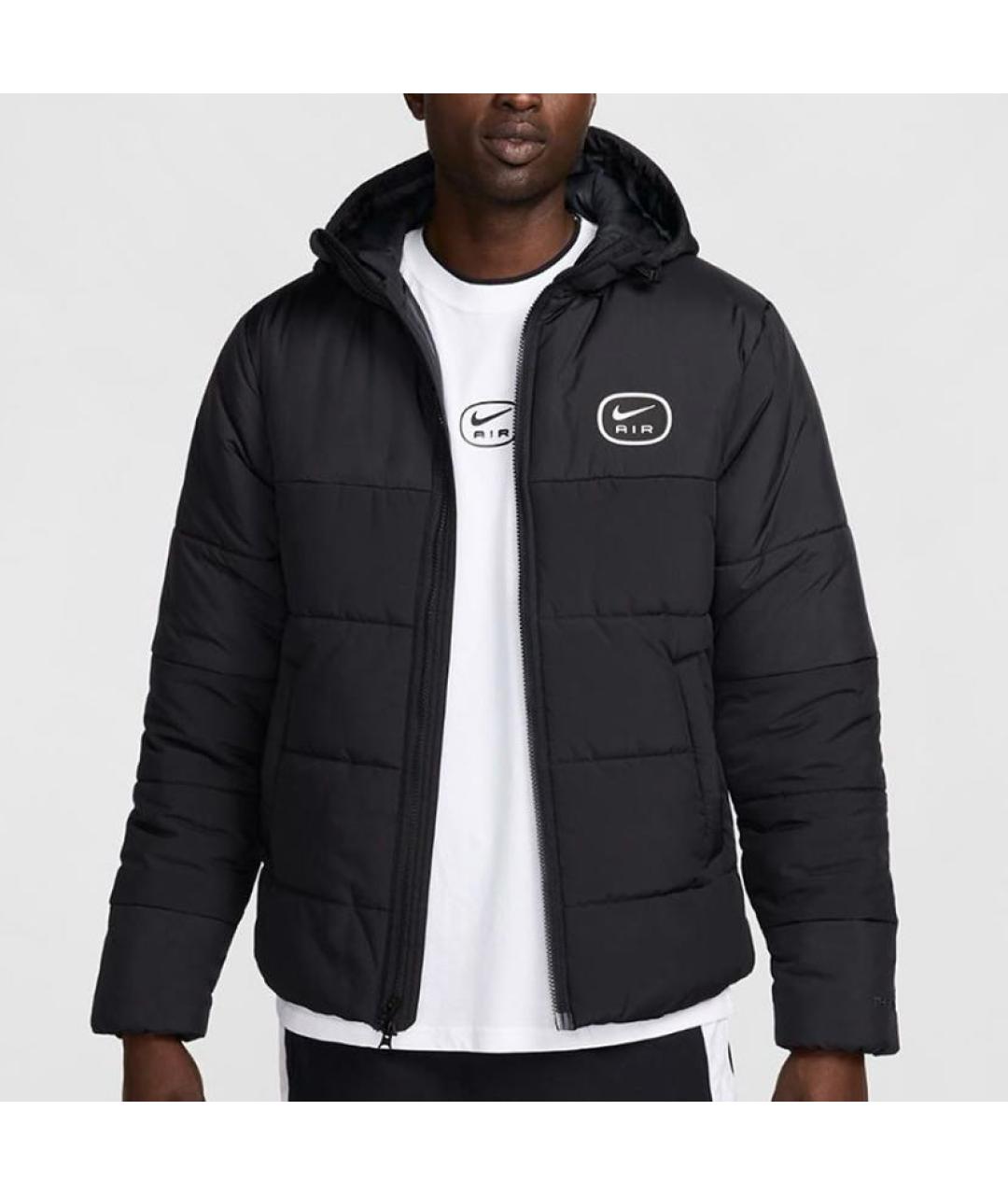 NIKE Черный полиэстеровый пуховик, фото 2