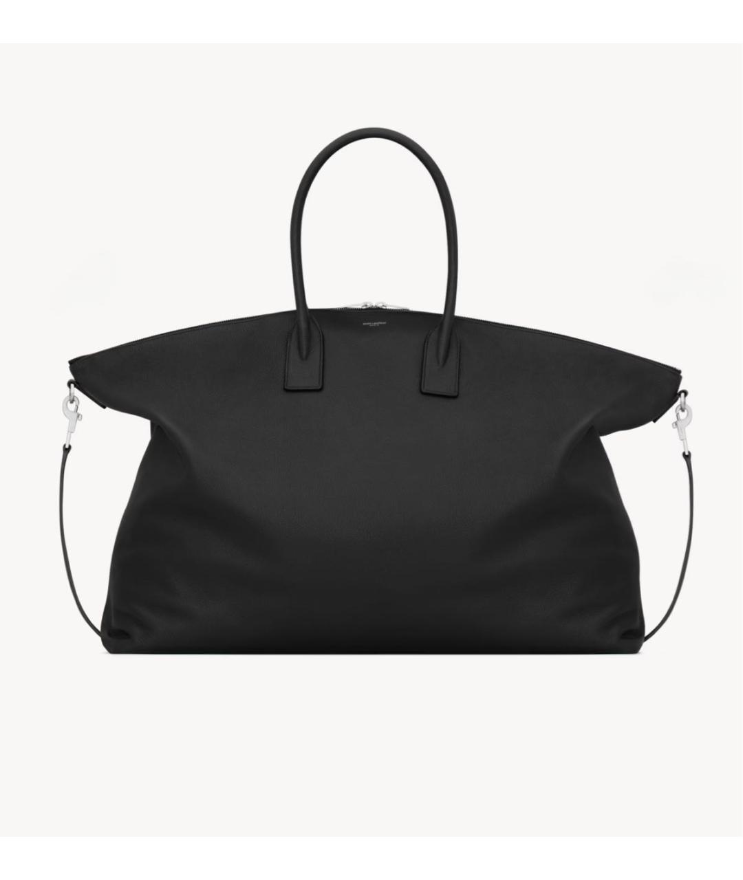 SAINT LAURENT Черная кожаная сумка тоут, фото 5