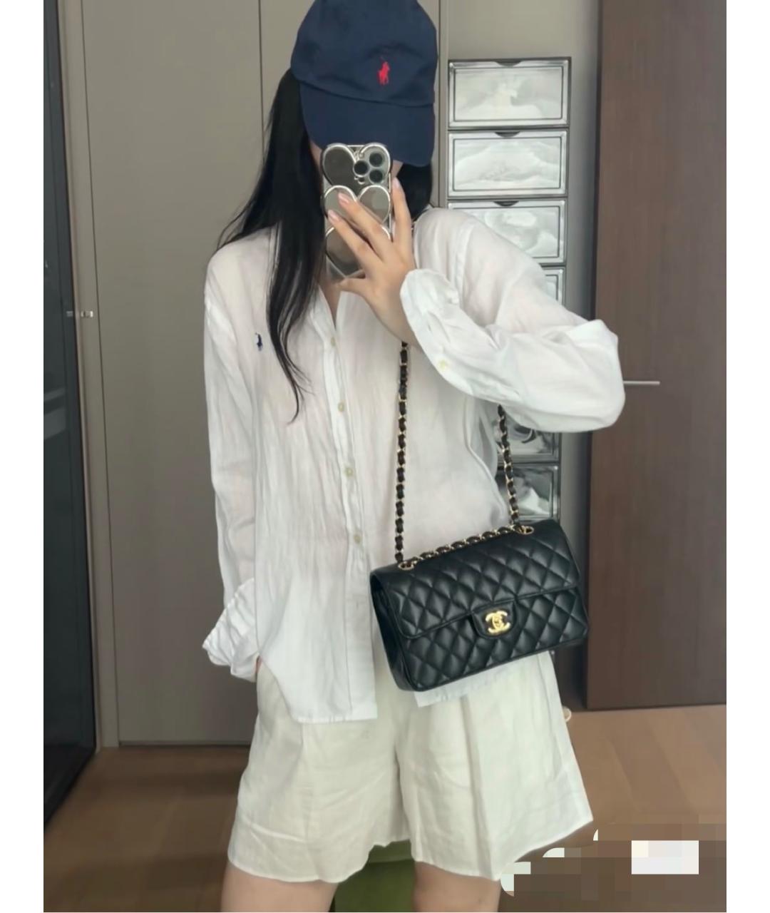 CHANEL Черная кожаная сумка через плечо, фото 9