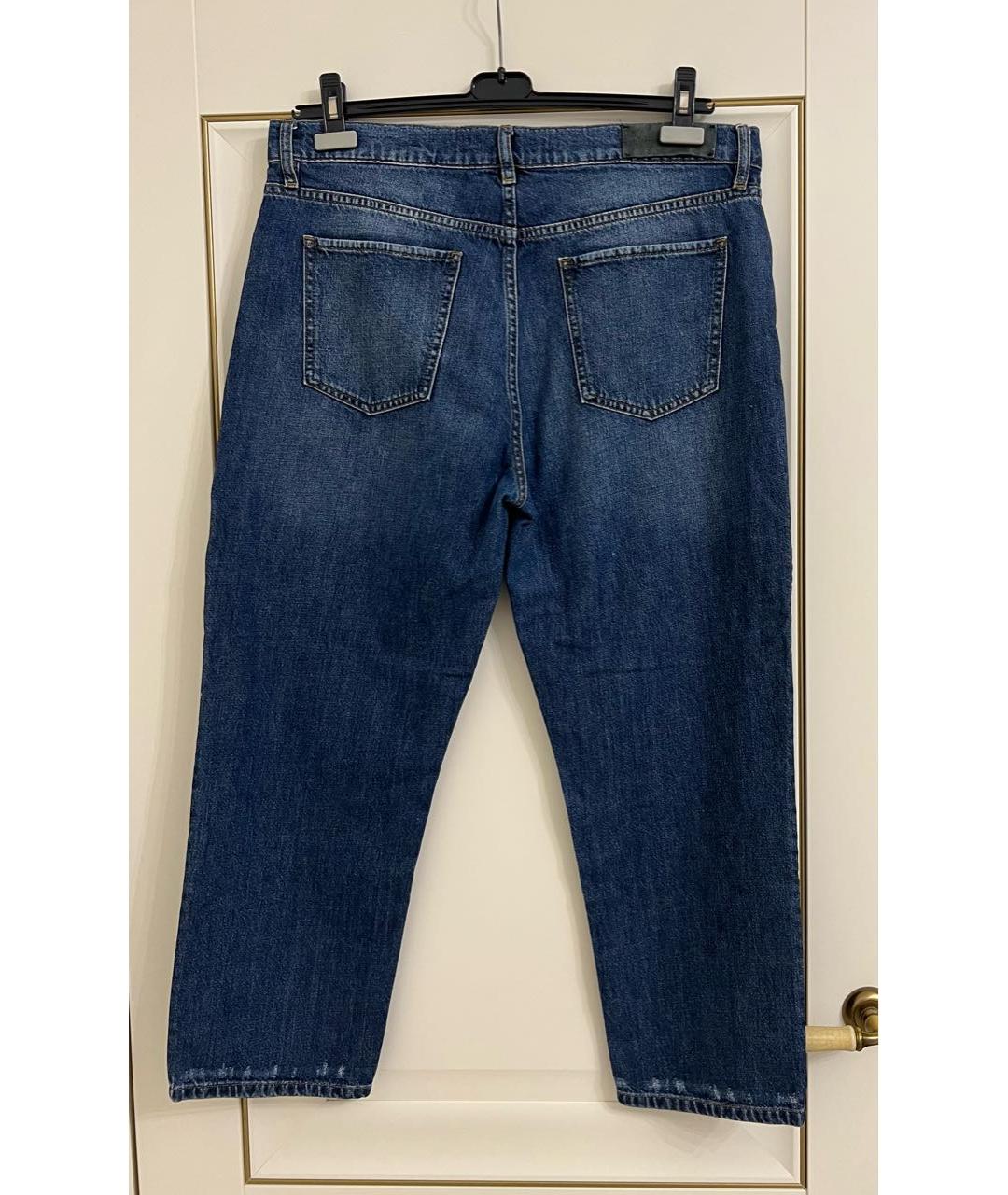 VICTORIA BECKHAM Темно-синие хлопковые прямые джинсы, фото 2