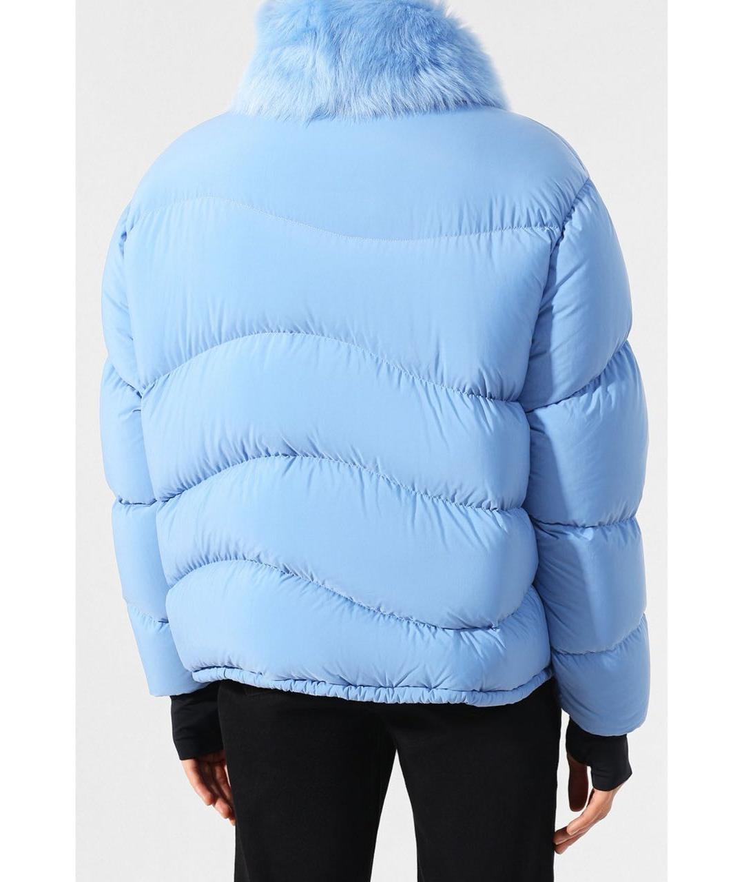 MONCLER Голубой полиэстеровый пуховик, фото 4