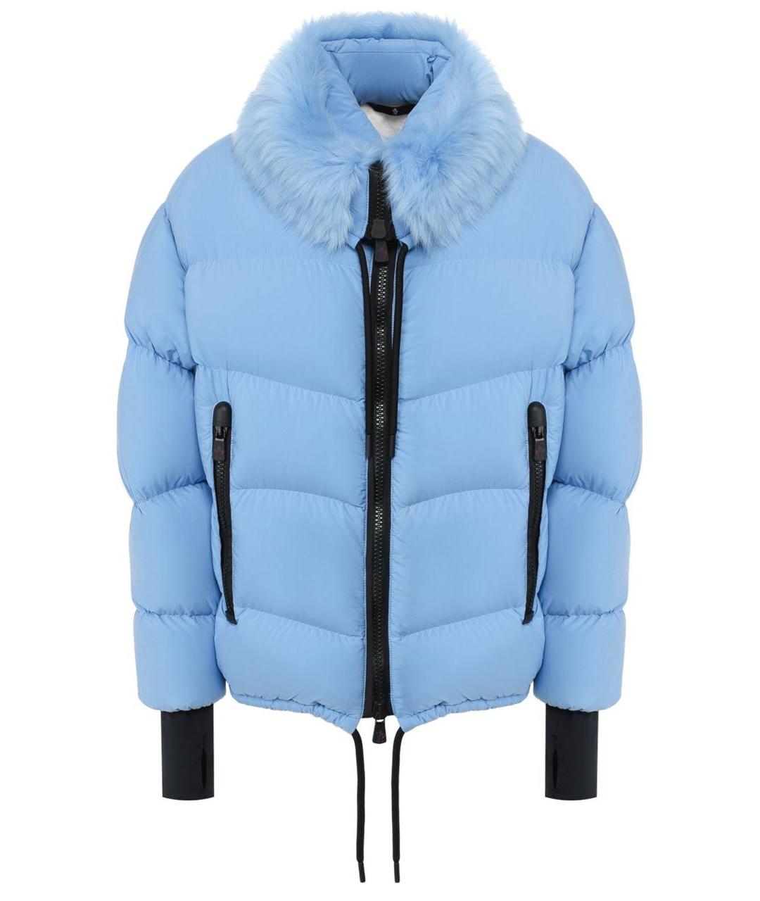 MONCLER Голубой полиэстеровый пуховик, фото 1