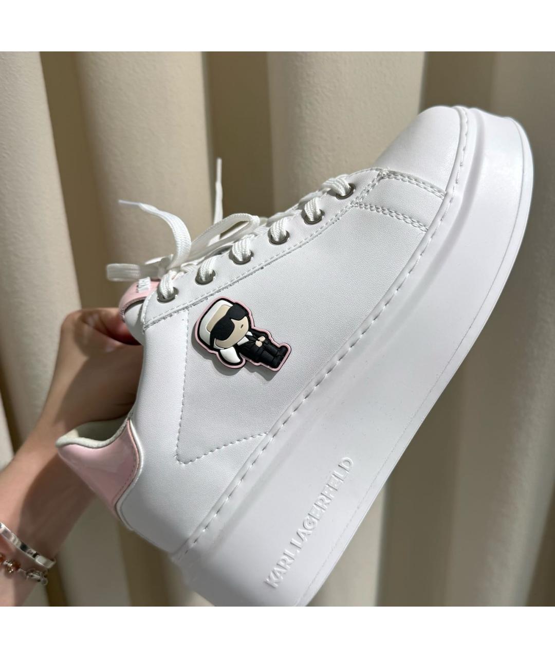KARL LAGERFELD Белые кожаные кеды, фото 3
