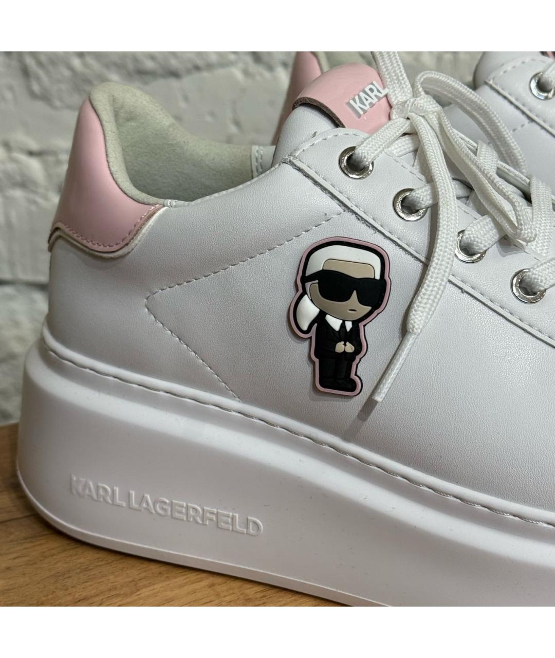 KARL LAGERFELD Белые кожаные кеды, фото 2
