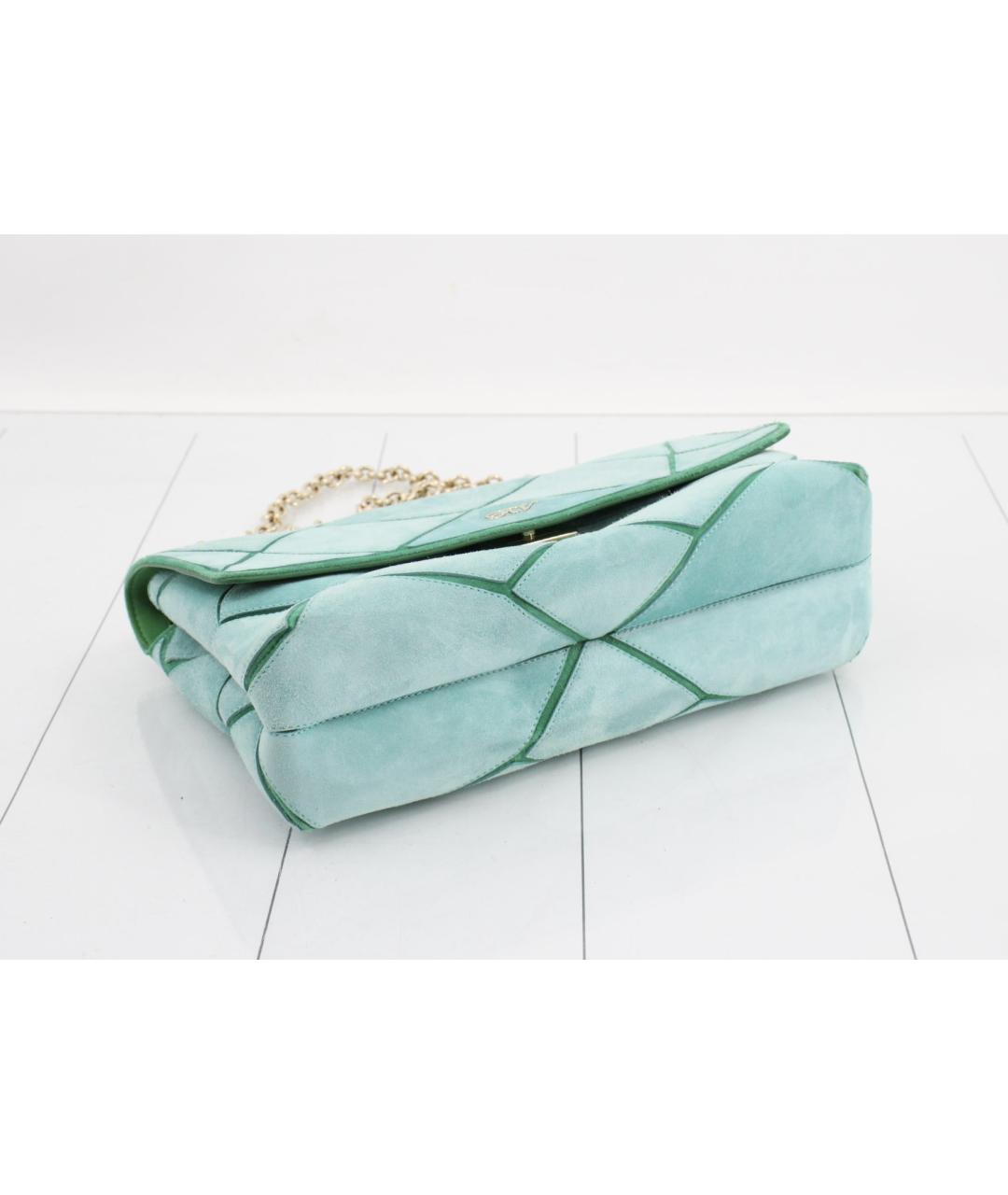 ROGER VIVIER Голубая замшевая сумка через плечо, фото 3