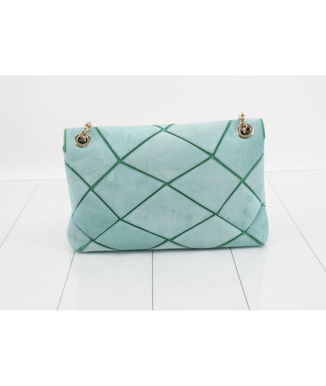 ROGER VIVIER Голубая замшевая сумка через плечо, фото 2