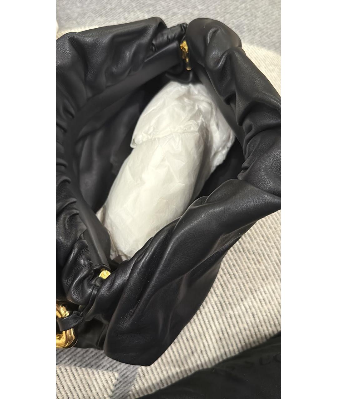 BOTTEGA VENETA Черная кожаная сумка через плечо, фото 2