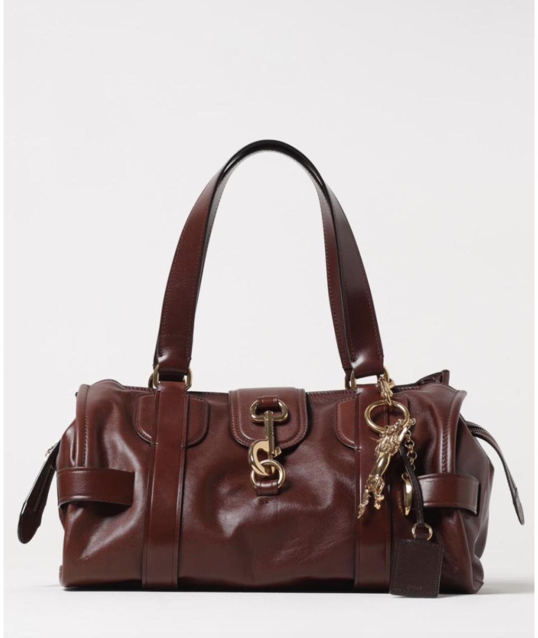 CHLOE Коричневая кожаная сумка с короткими ручками, фото 2