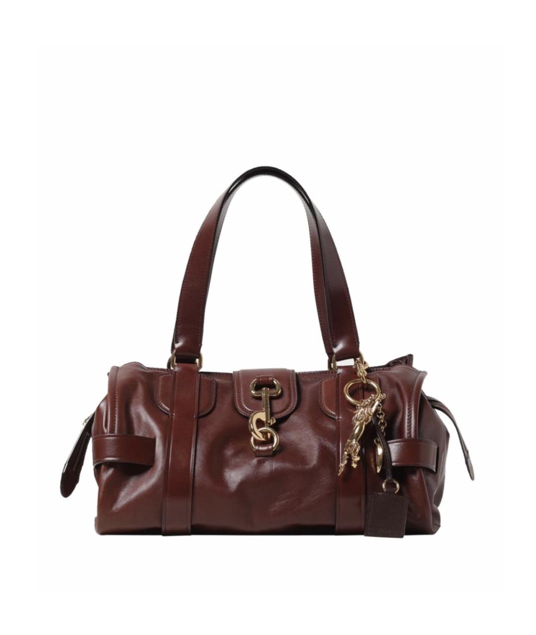 CHLOE Коричневая кожаная сумка с короткими ручками, фото 1