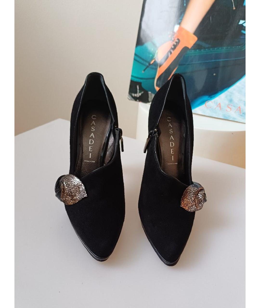 CASADEI Черные замшевые туфли, фото 6