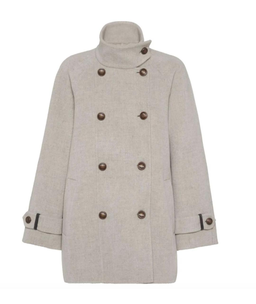 BRUNELLO CUCINELLI Серое шерстяное пальто, фото 1