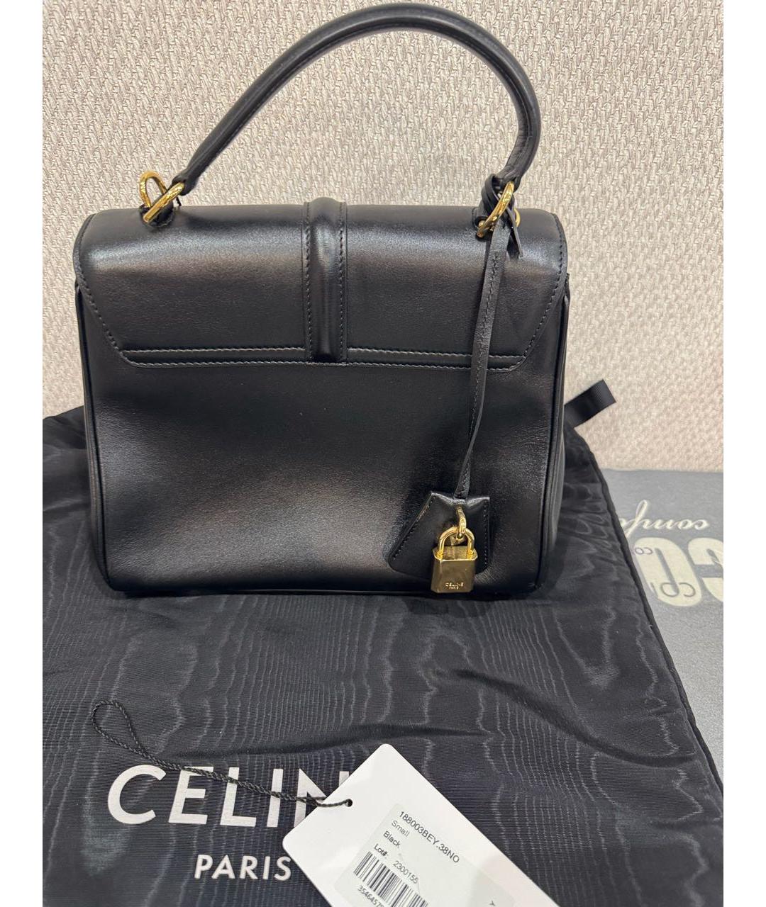 CELINE Черная кожаная сумка с короткими ручками, фото 8