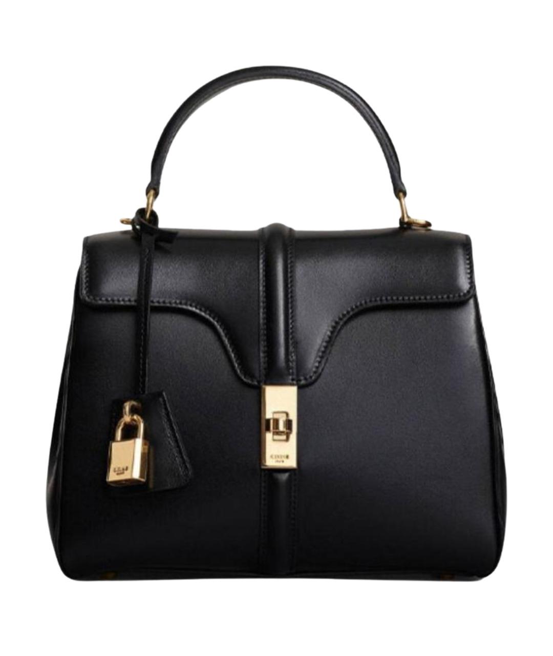 CELINE Черная кожаная сумка с короткими ручками, фото 1