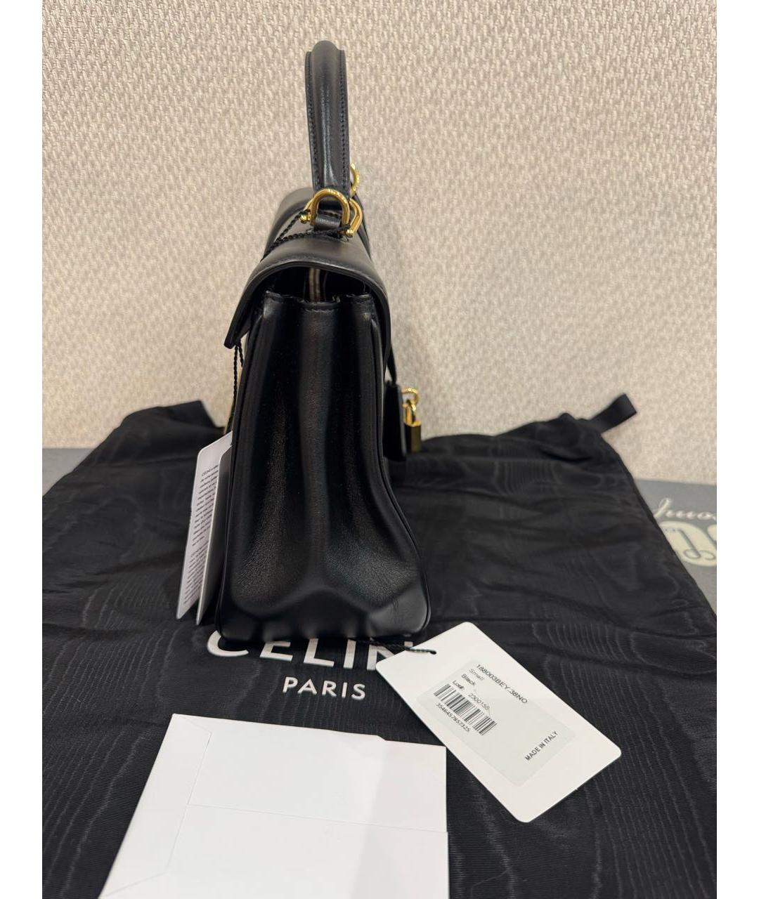 CELINE Черная кожаная сумка с короткими ручками, фото 7