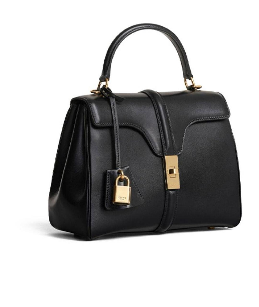 CELINE Черная кожаная сумка с короткими ручками, фото 2