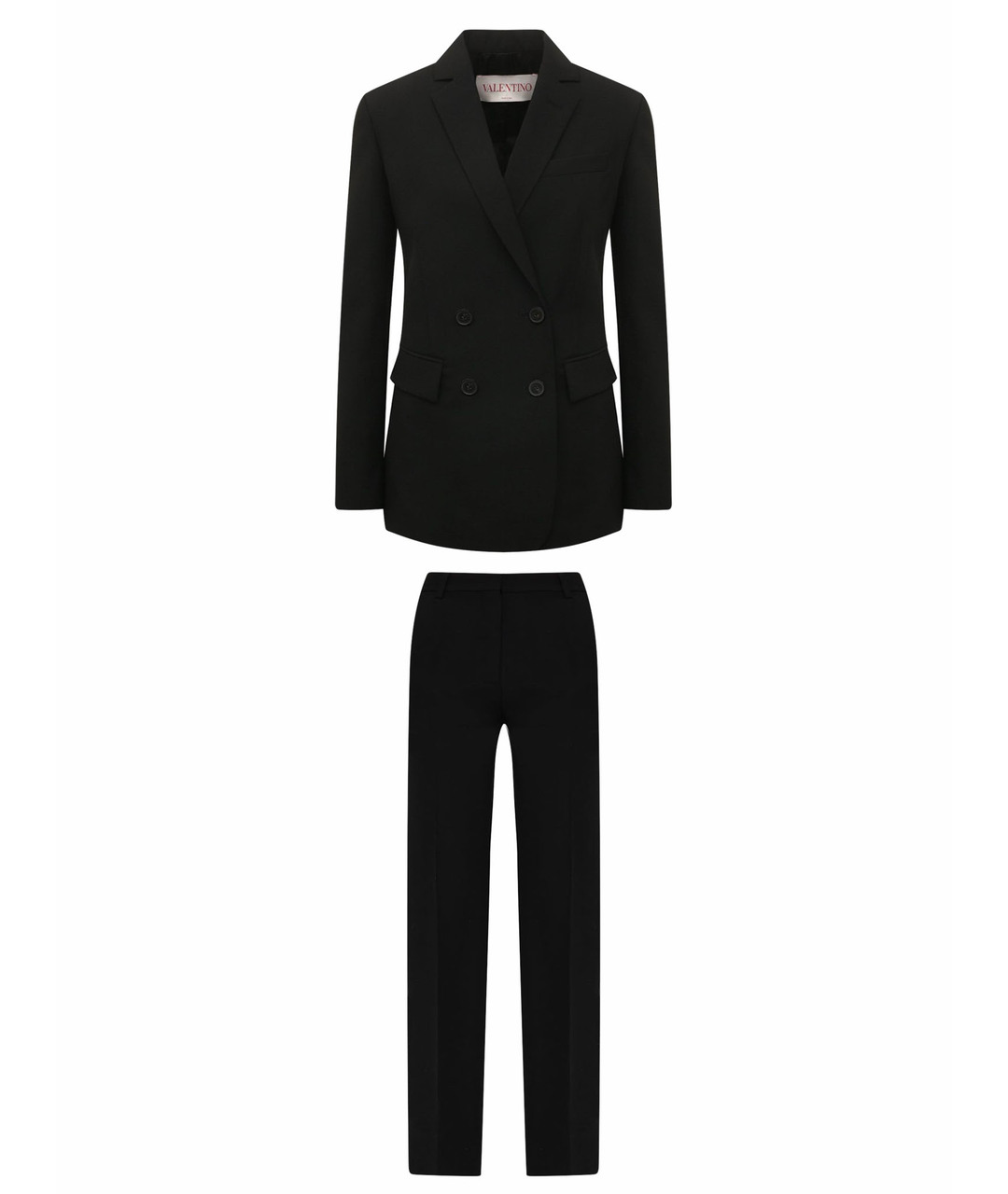 VALENTINO Черный шелковый костюм с брюками, фото 1