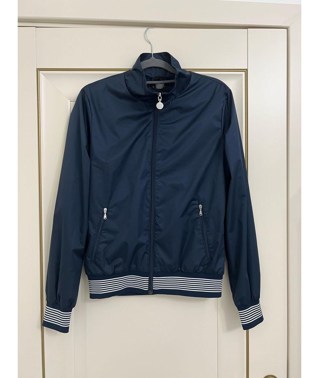 EMPORIO ARMANI Темно-синяя полиэстеровая куртка, фото 4