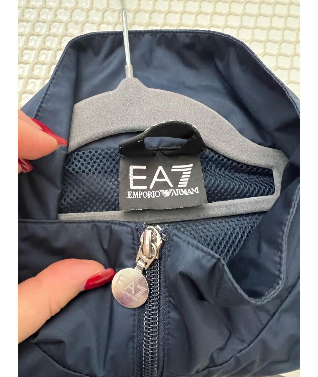 EMPORIO ARMANI Темно-синяя полиэстеровая куртка, фото 3