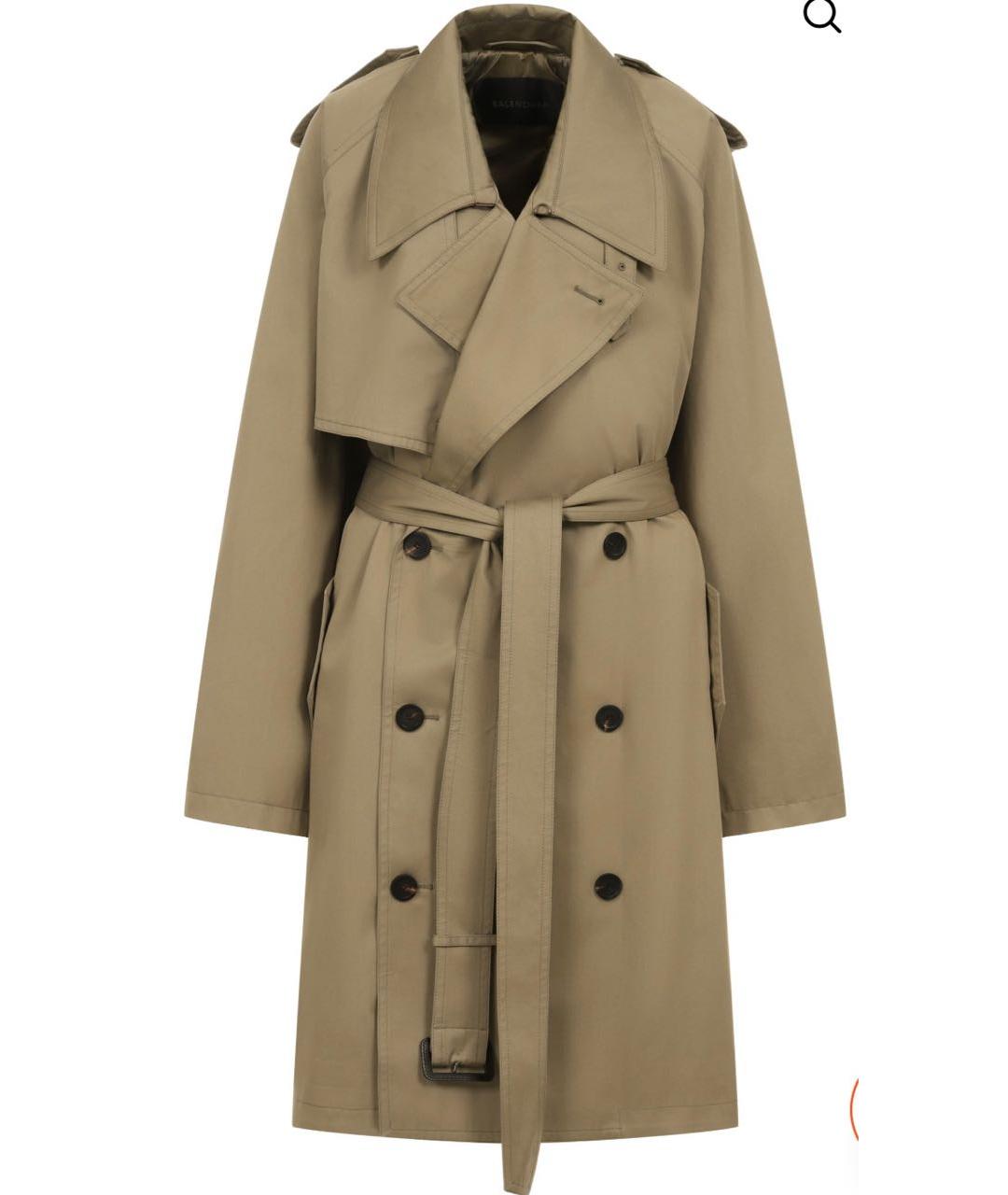 BALENCIAGA Хаки хлопковый тренч/плащ, фото 5