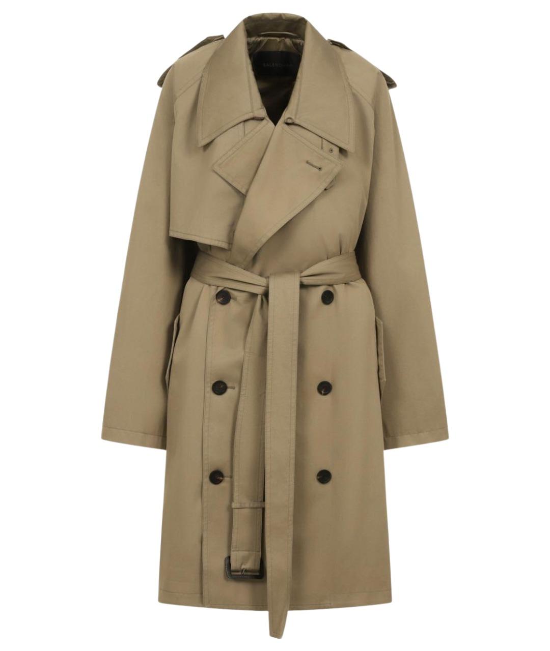 BALENCIAGA Хаки хлопковый тренч/плащ, фото 1