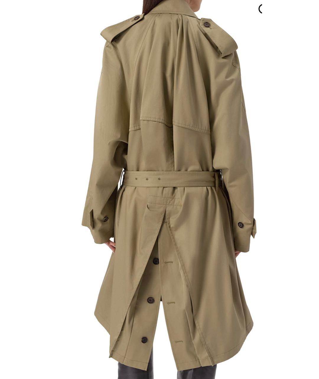 BALENCIAGA Хаки хлопковый тренч/плащ, фото 2