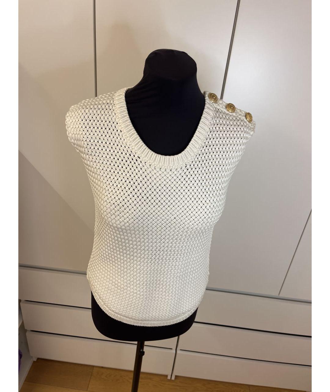 BALMAIN Белый вискозный джемпер / свитер, фото 3