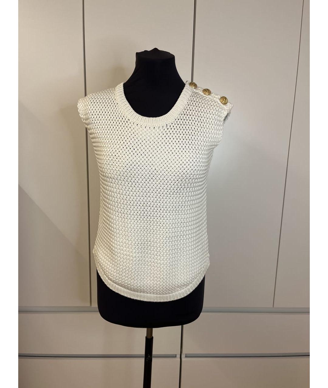 BALMAIN Белый вискозный джемпер / свитер, фото 8