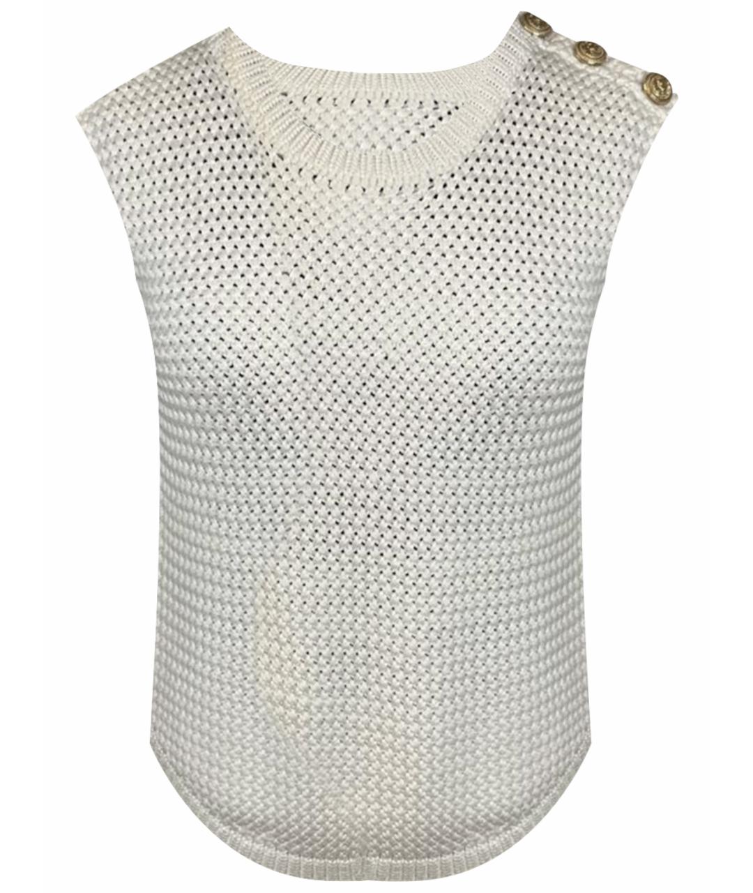 BALMAIN Белый вискозный джемпер / свитер, фото 1