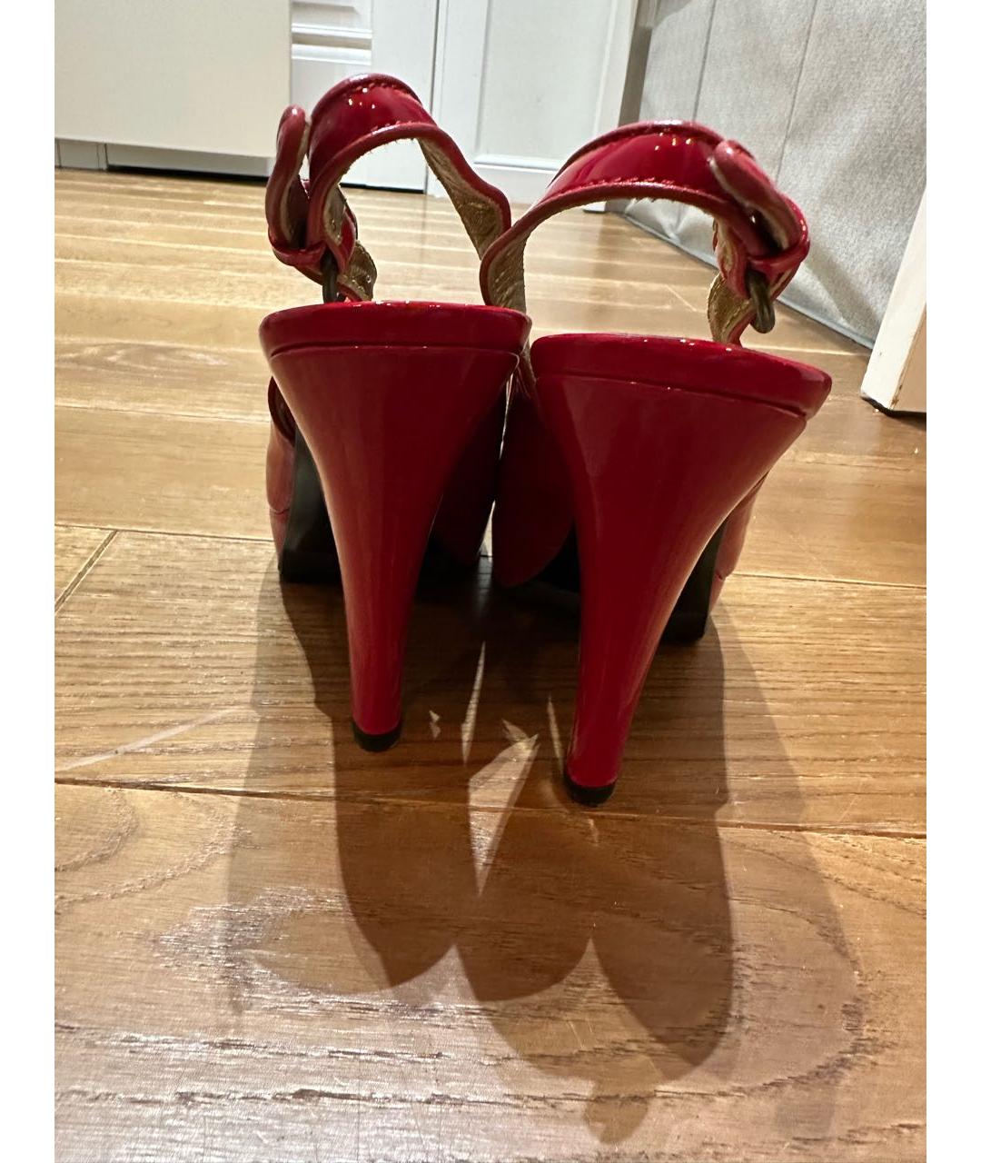 MIU MIU Красные туфли из лакированной кожи, фото 4